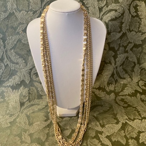 Vintage Sarah Coventry Four Strand Chain Necklace - Picture 9 of 9